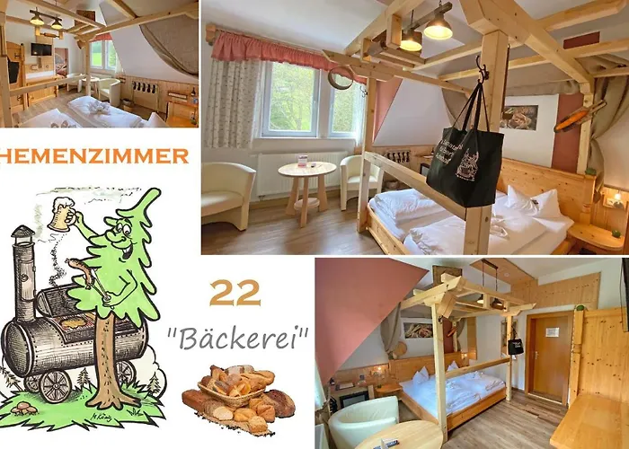 酒店 Erlebnishotel & Restaurant Fichtenhaeusel Am Poehlagrund 3*